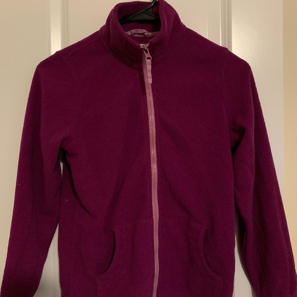 Fuchsia fleece zip up girls